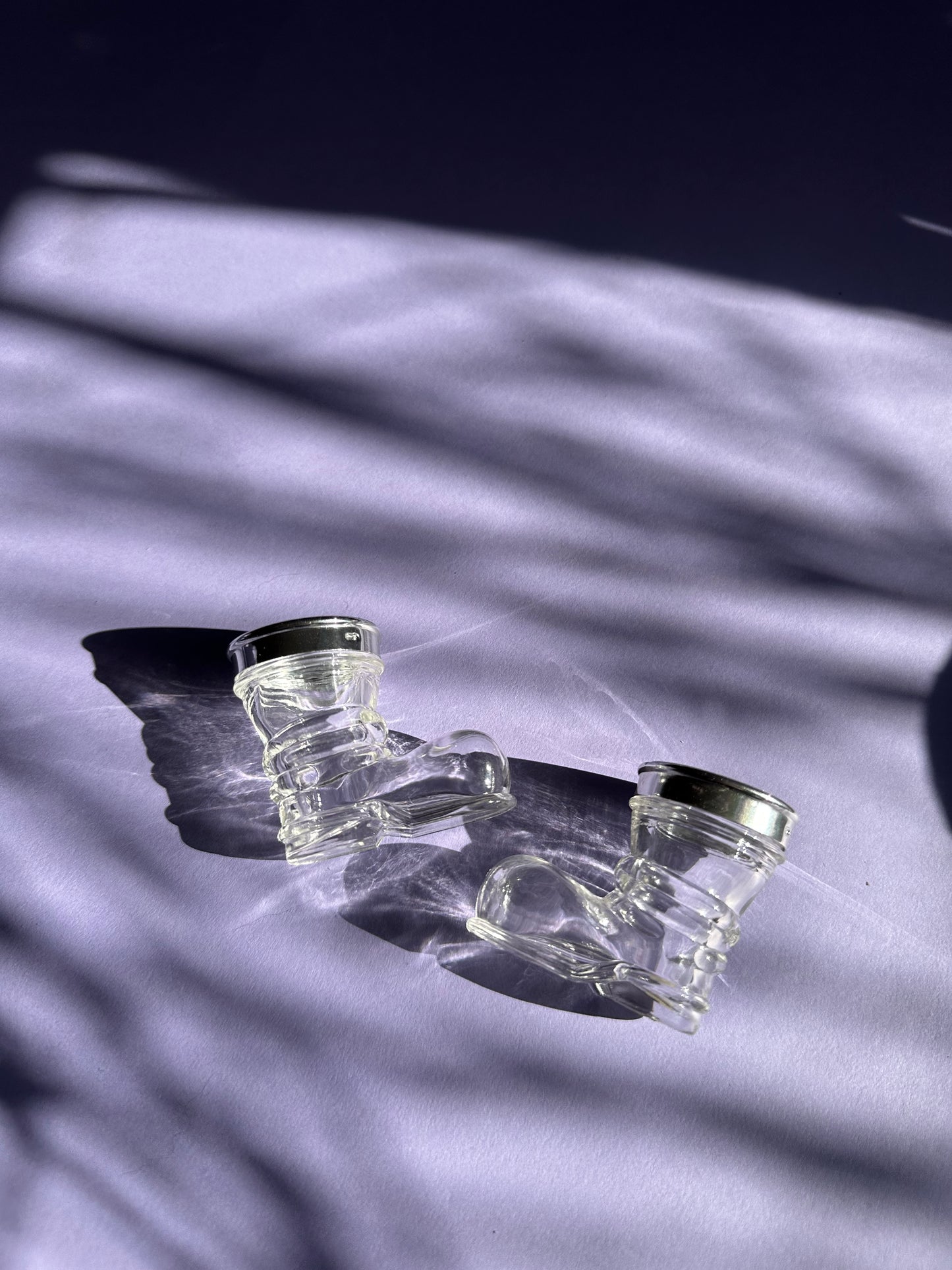 Vintage Glass Boot Salt & Pepper Shakers