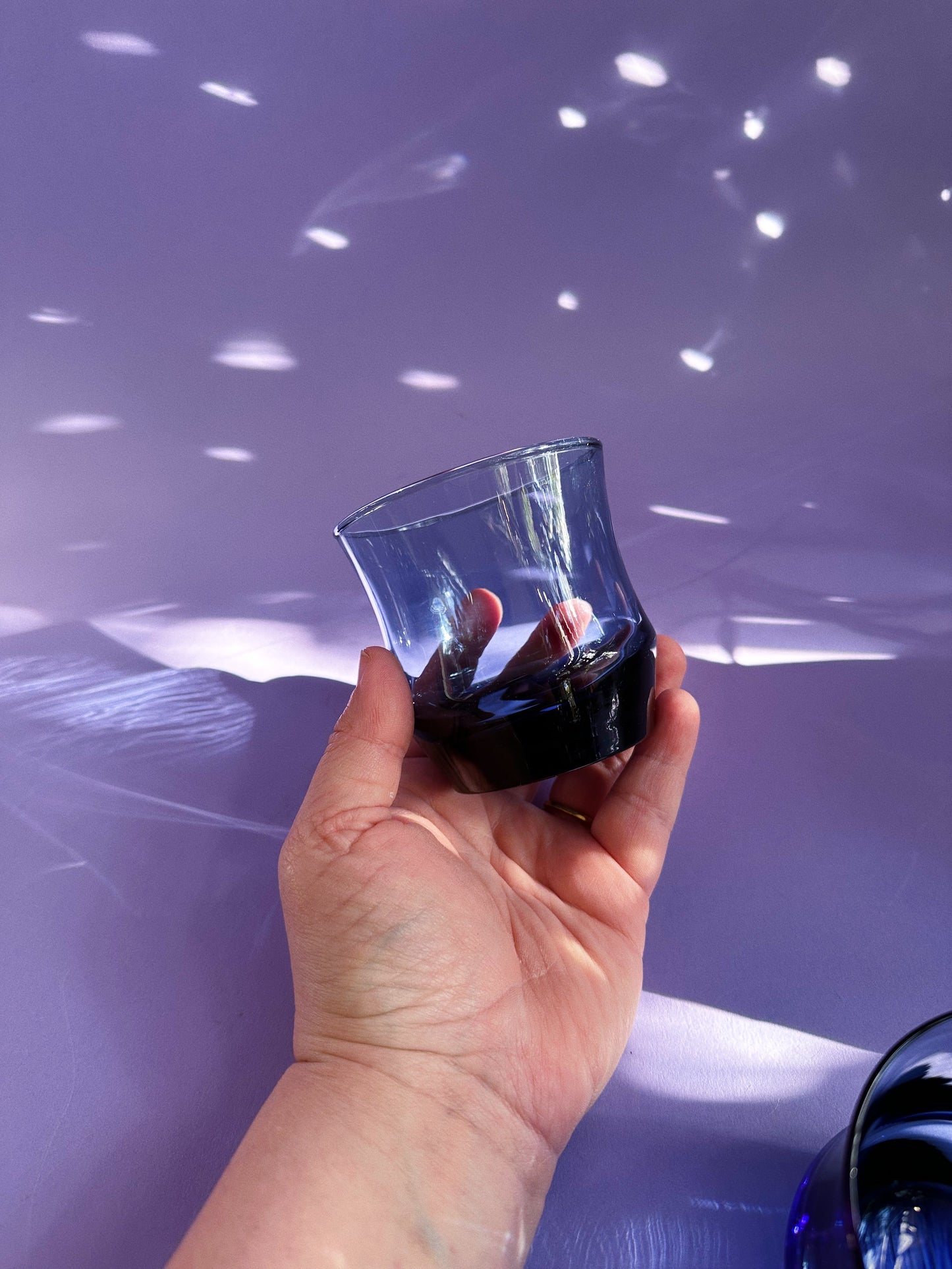 Vintage Libbey Apollo Blue Rocks Glasses - Set of 3 - MCM Barware