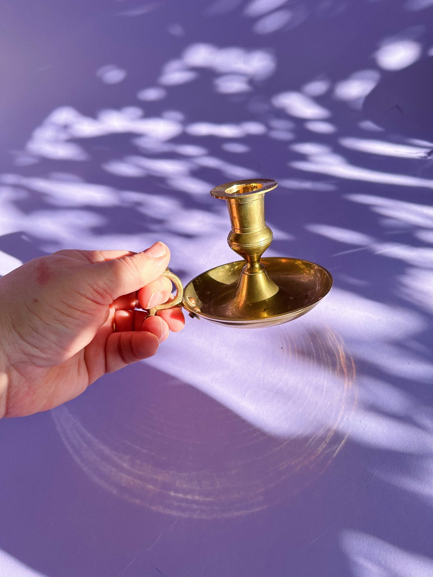 Vintage Brass Chamber Candlestick for Taper Candles