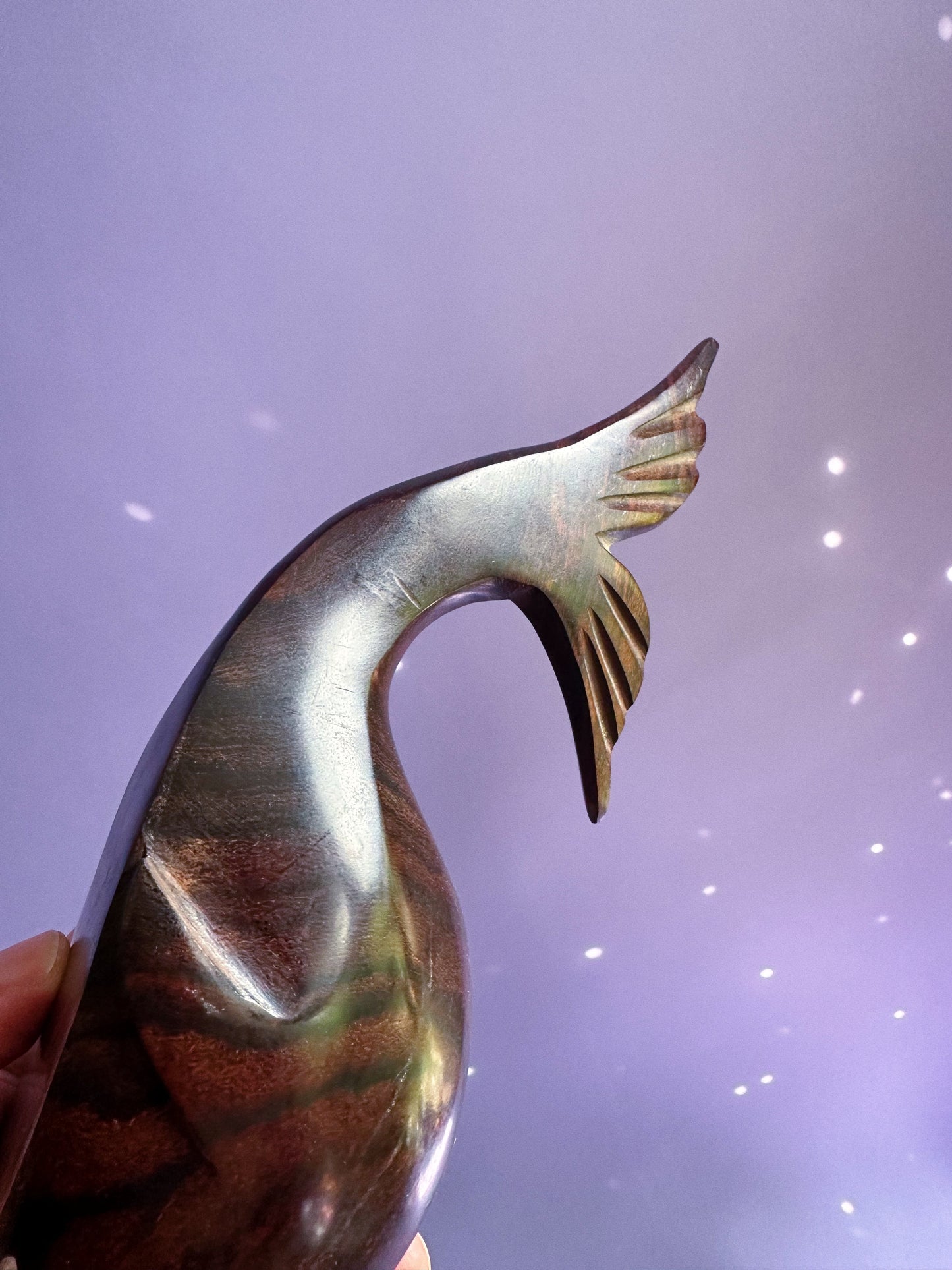 Heavy Carved Whale Wooden Sculpture