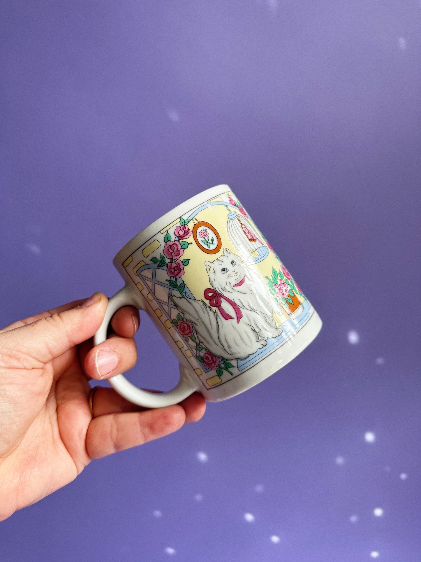 Vintage 80s Ceramic Cat Mugs