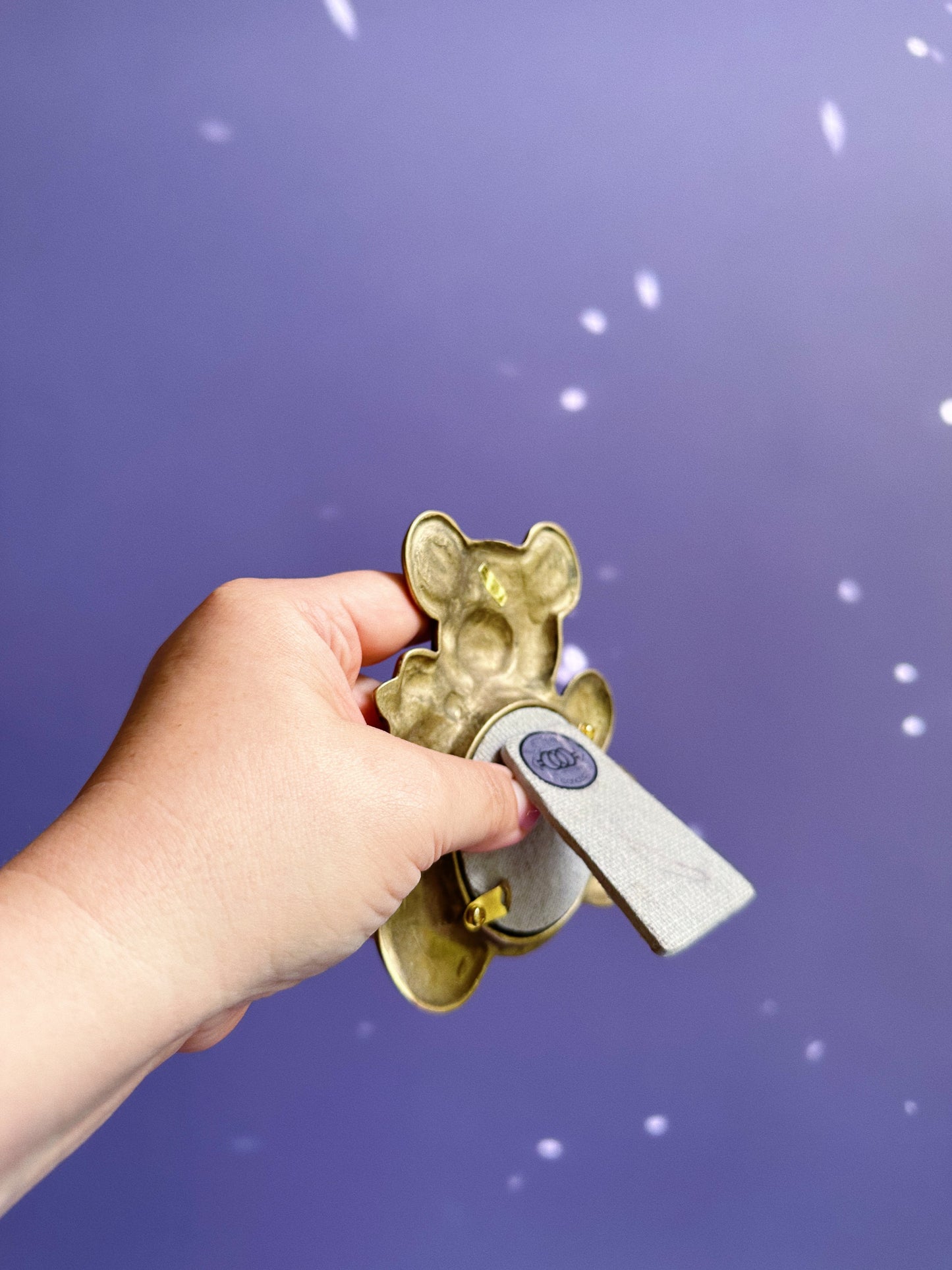 Vintage Brass Teddy Bear Picture Frame