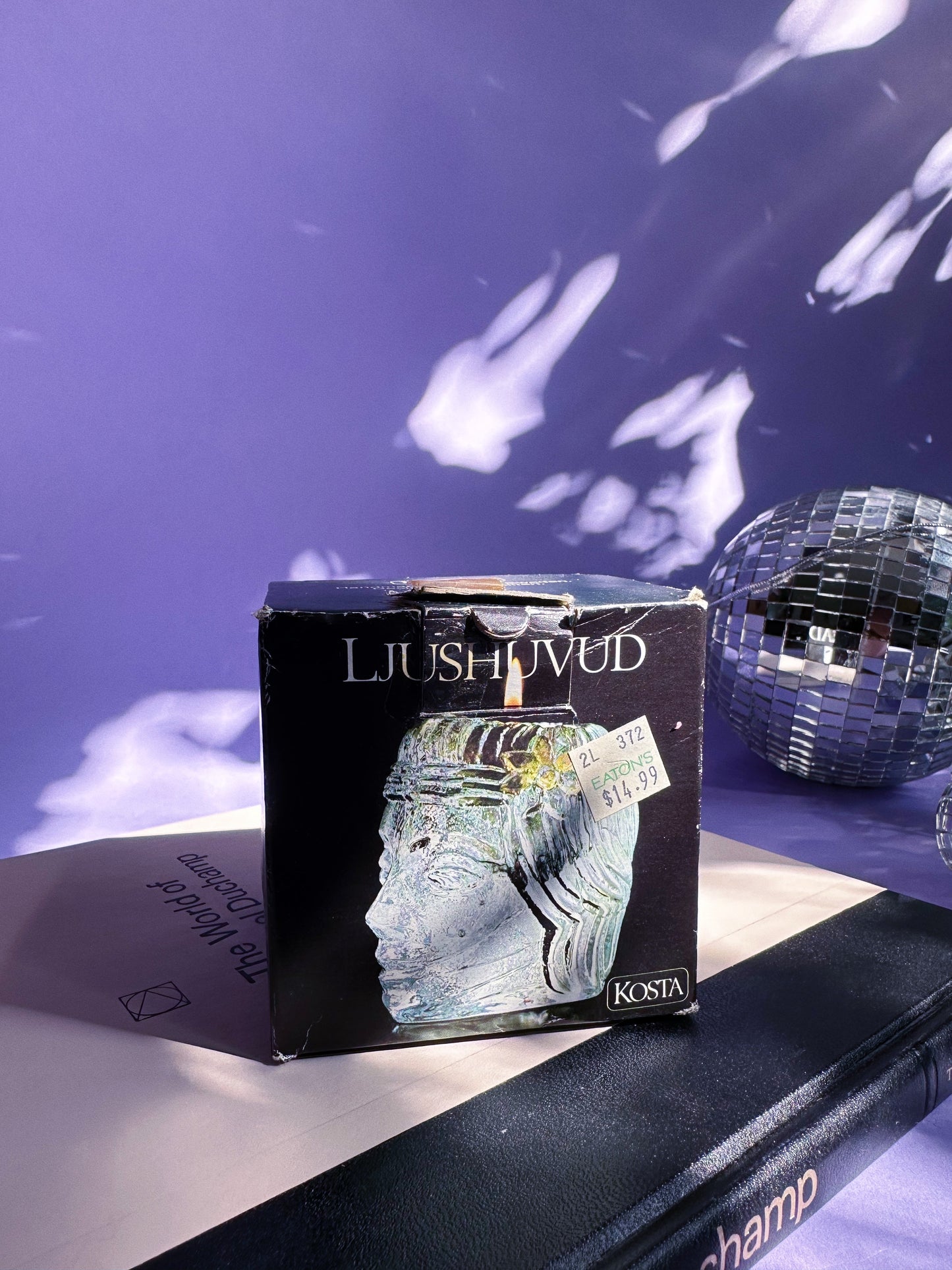 Vintage Kosta Boda Art Glass Head Candle Holder Designed by Bertil Vallien