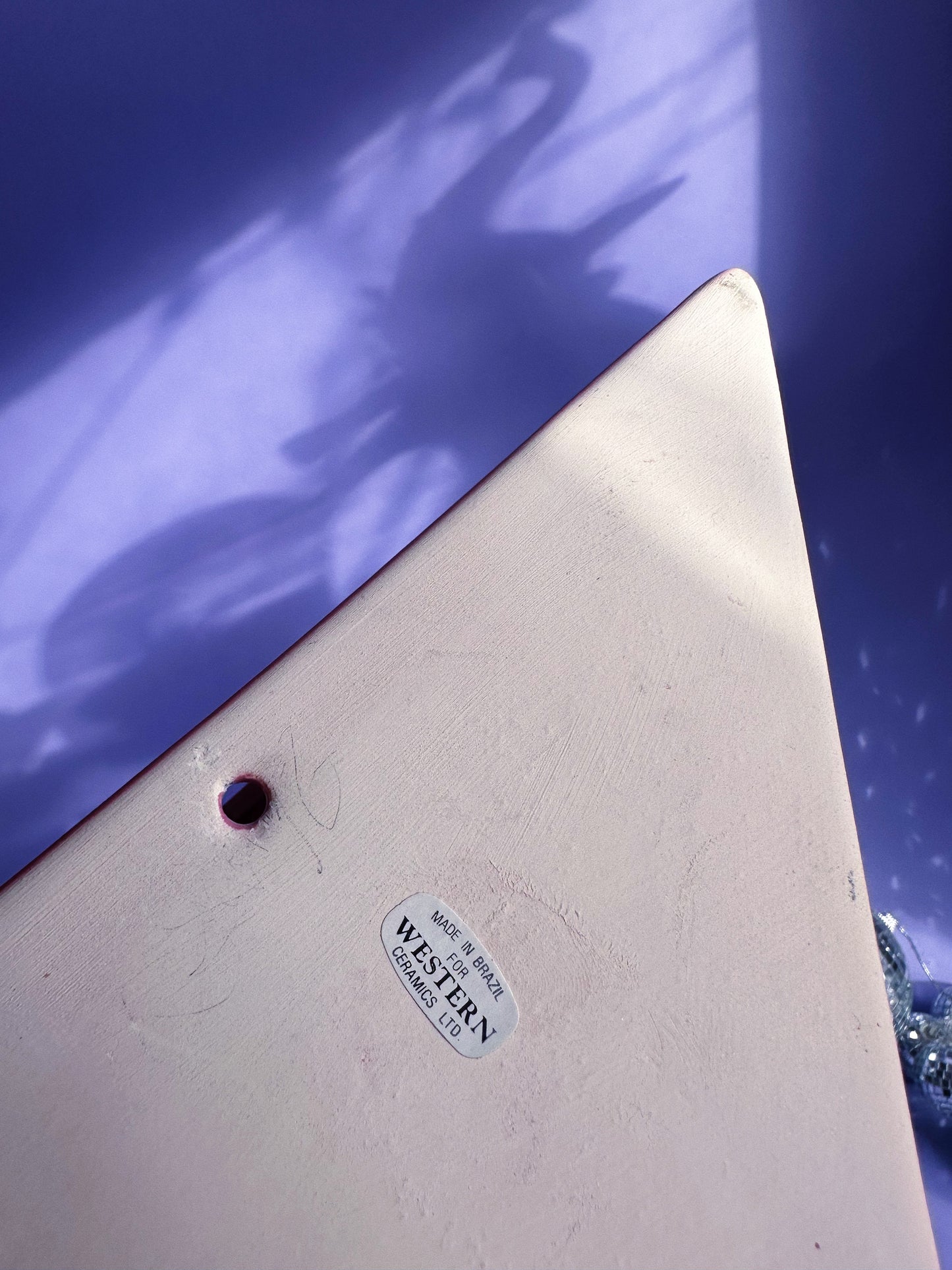 Vintage Post Modern Ceramic Dusty Rose Wall Pocket