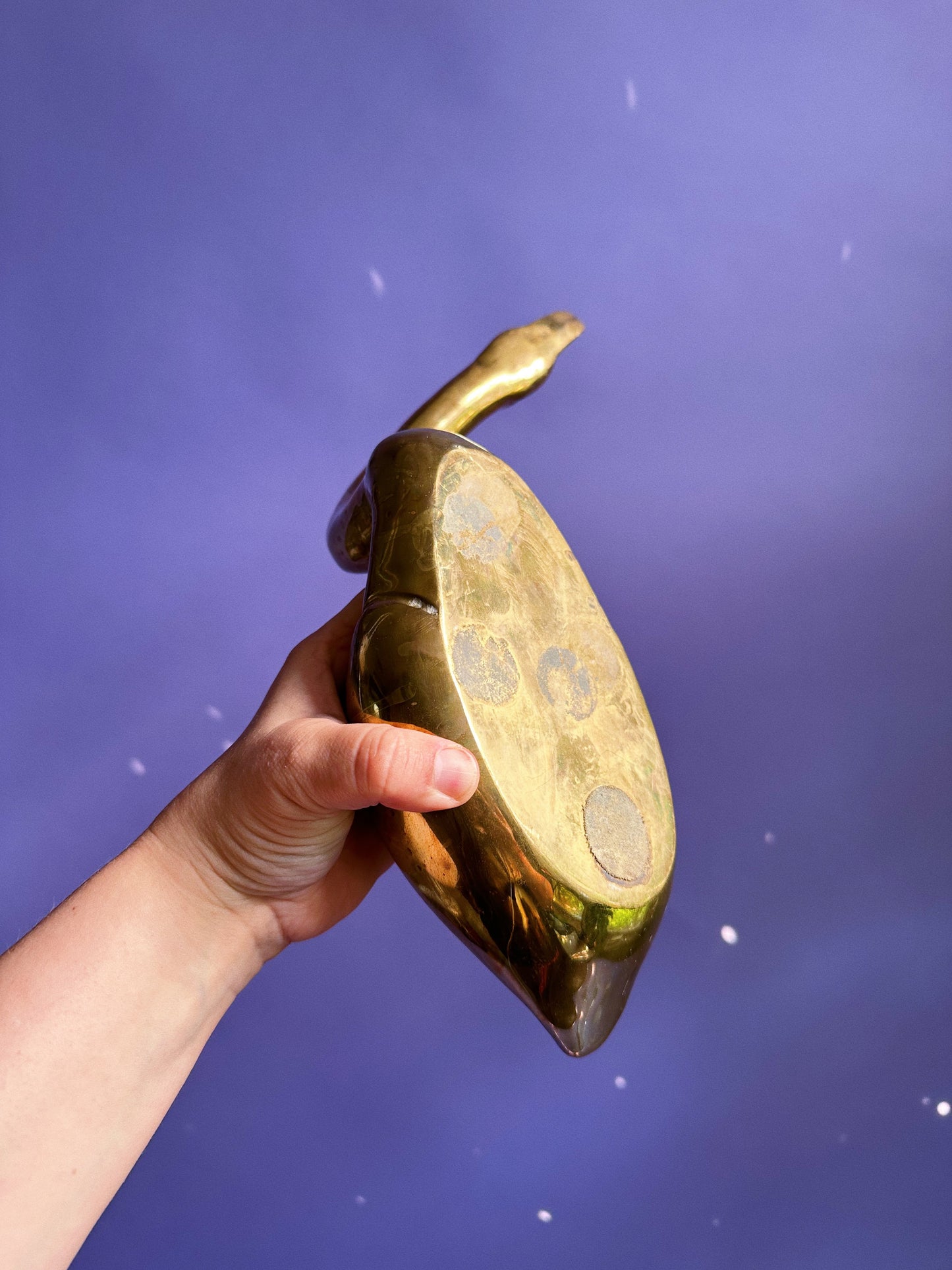 Vintage Pair of Solid Brass Geese Swan Mid Century Brass Intertwined Sculptures