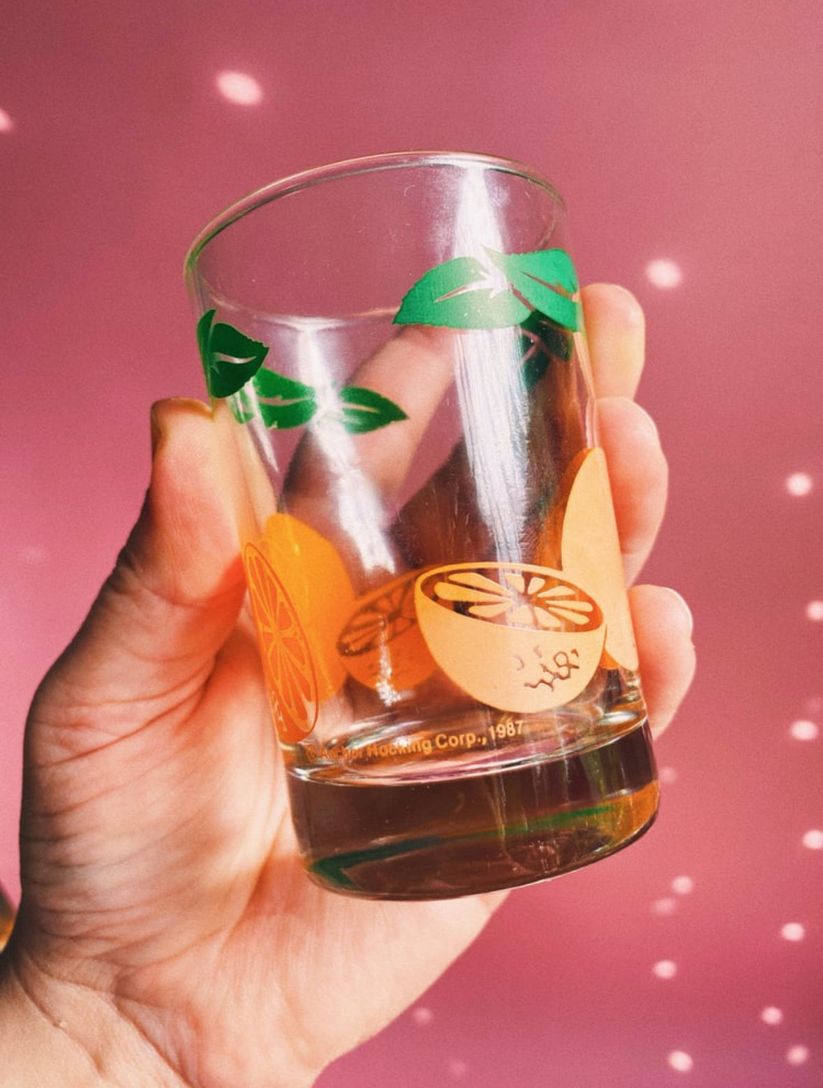 Vintage Anchor Hocking Orange Juice Glasses