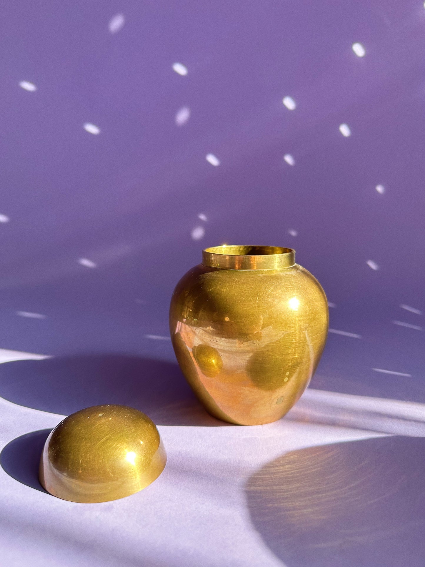 Vintage Small Brass Lidded Urn / Jar