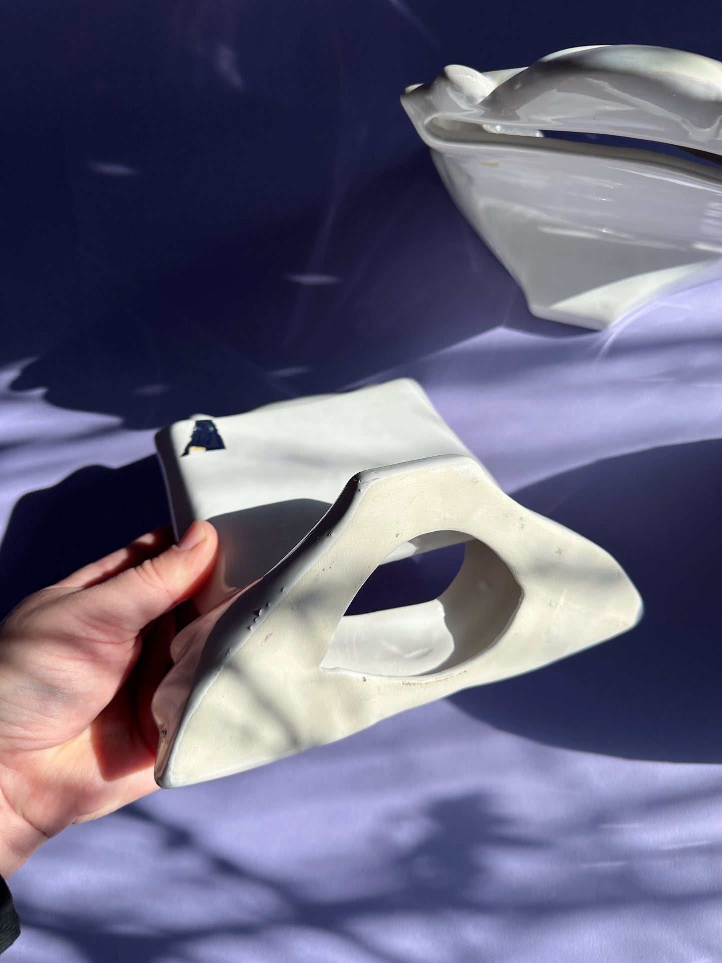 Vintage Pair of Iridescent White Lady Grace Photo Frames