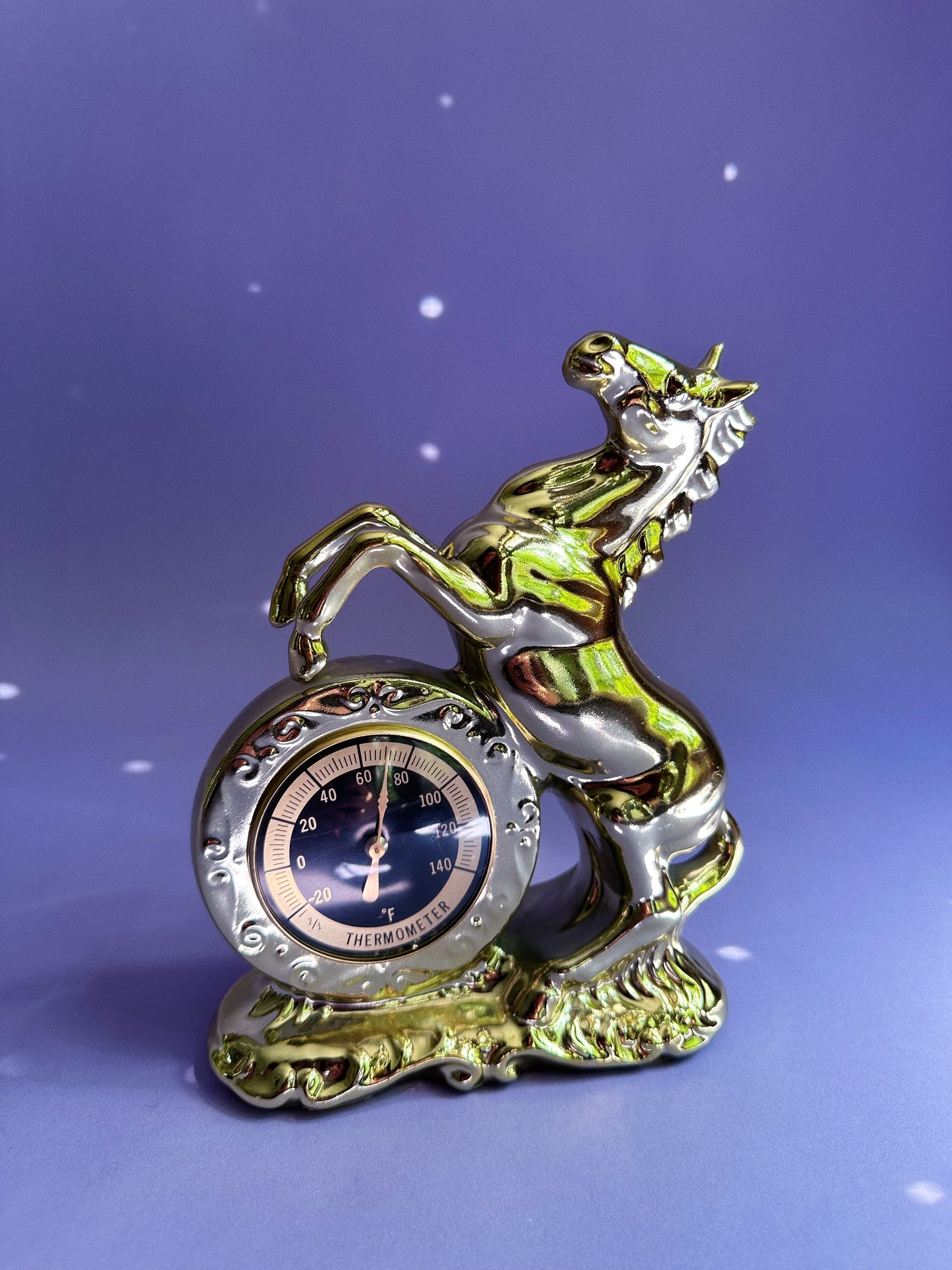 Vintage Ceramic Gold Horse Barometer Japan