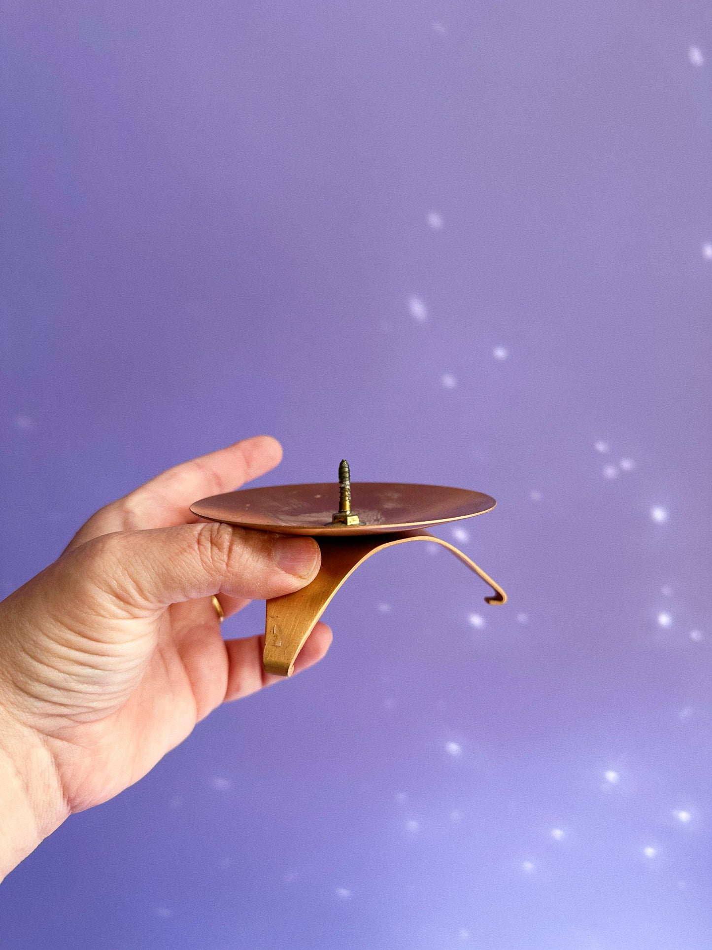 Vintage MCM Pair of Flower Tripod Holders, Or Candle Holders, by Vogue