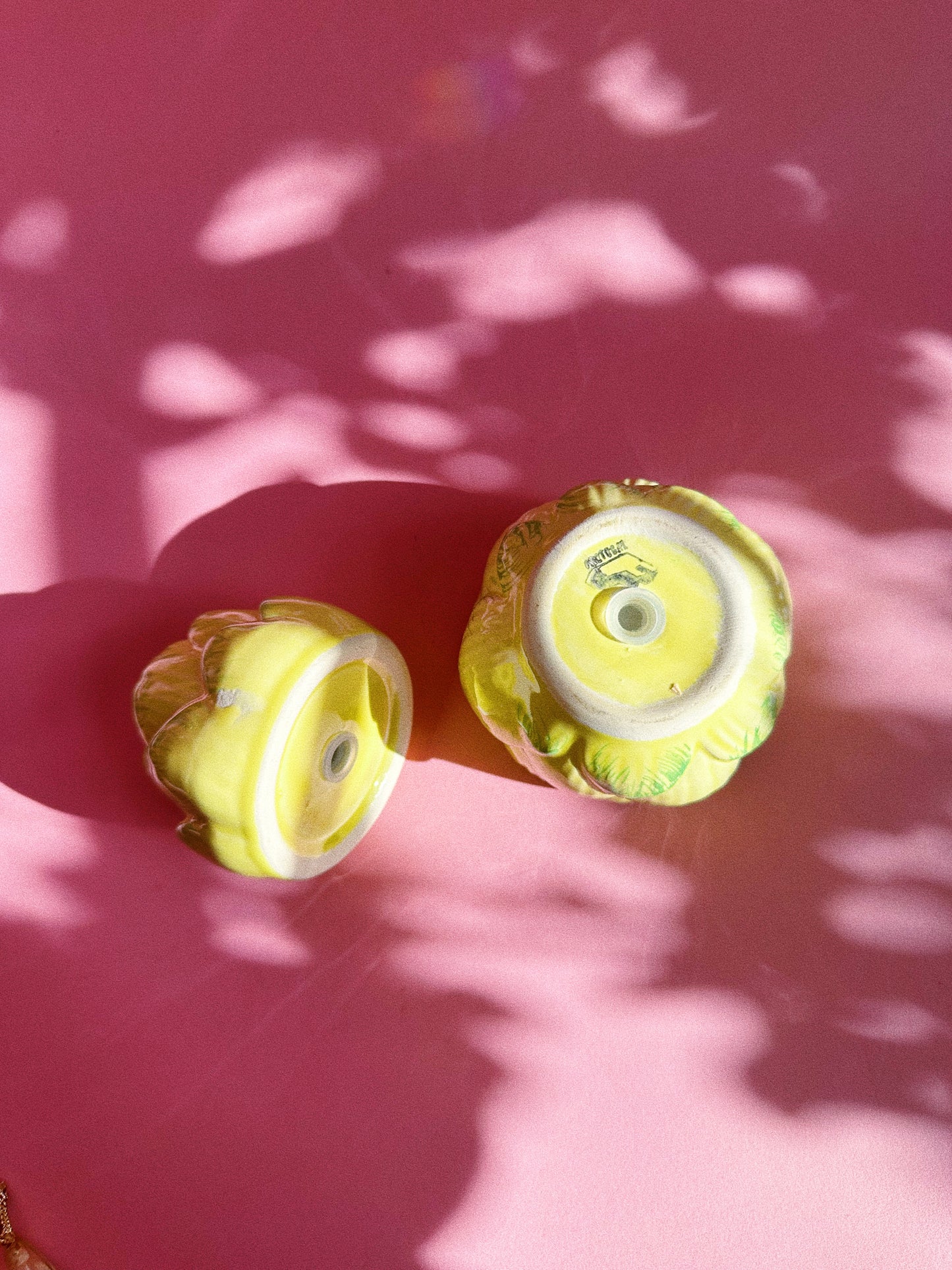 Vintage Yellow Ceramic Artichoke Salt & Pepper Shakers