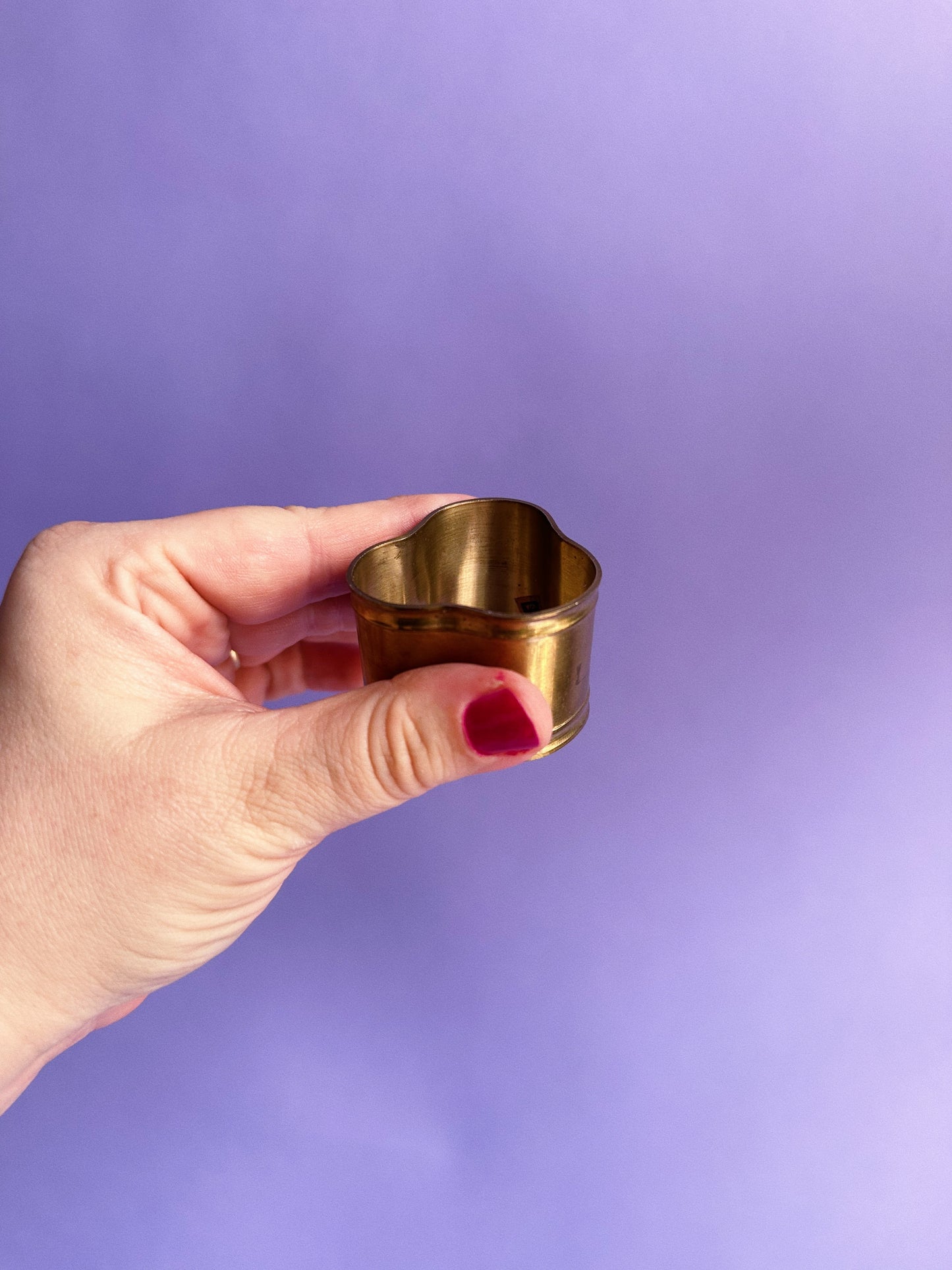 Vintage Set of 7 Brass Napkin Rings