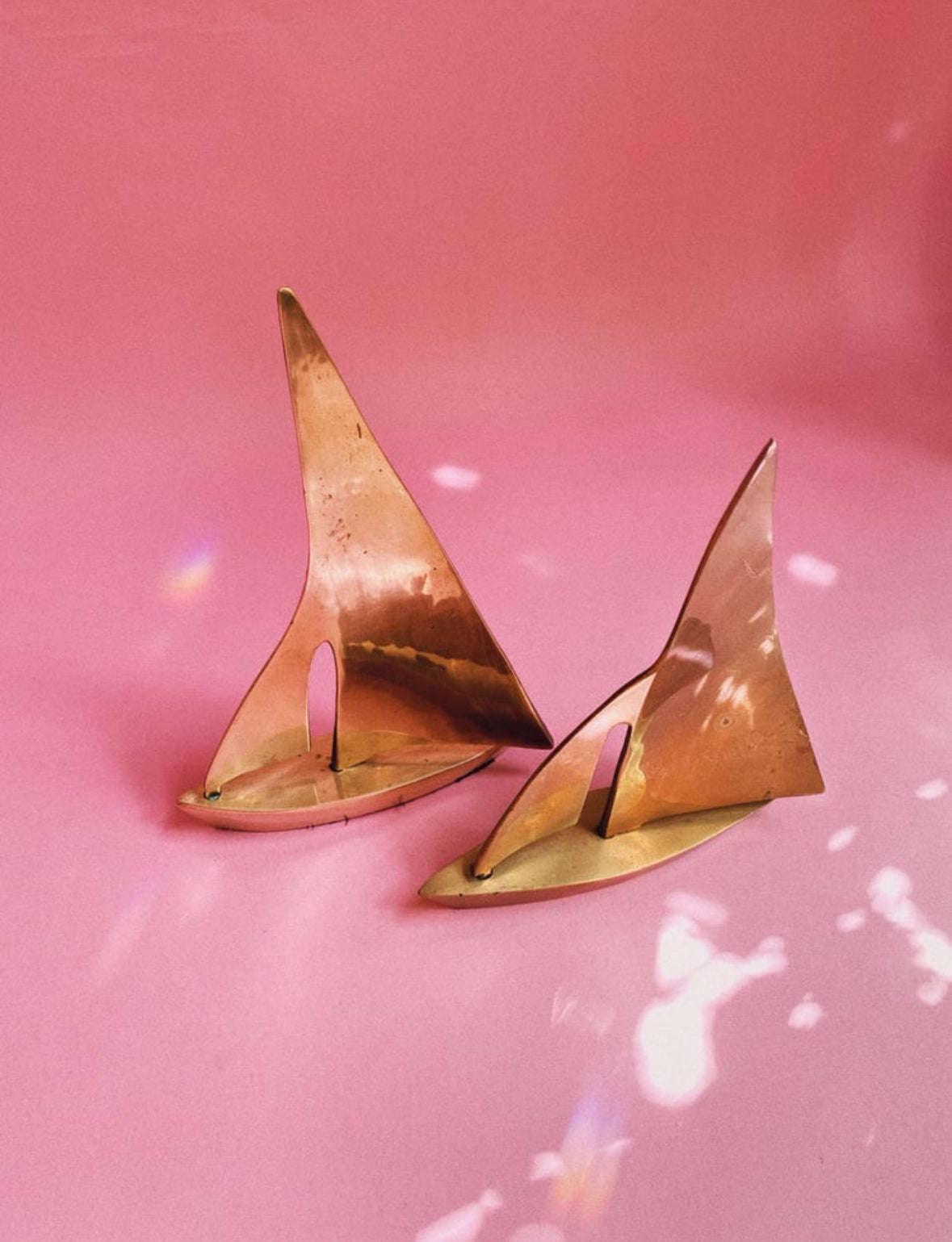Pair of Solid Brass Sailboats