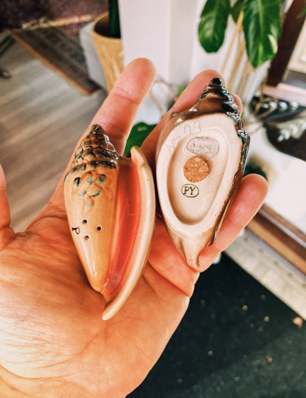 Vintage Napco PY Sea Shell Salt & Pepper Shakers