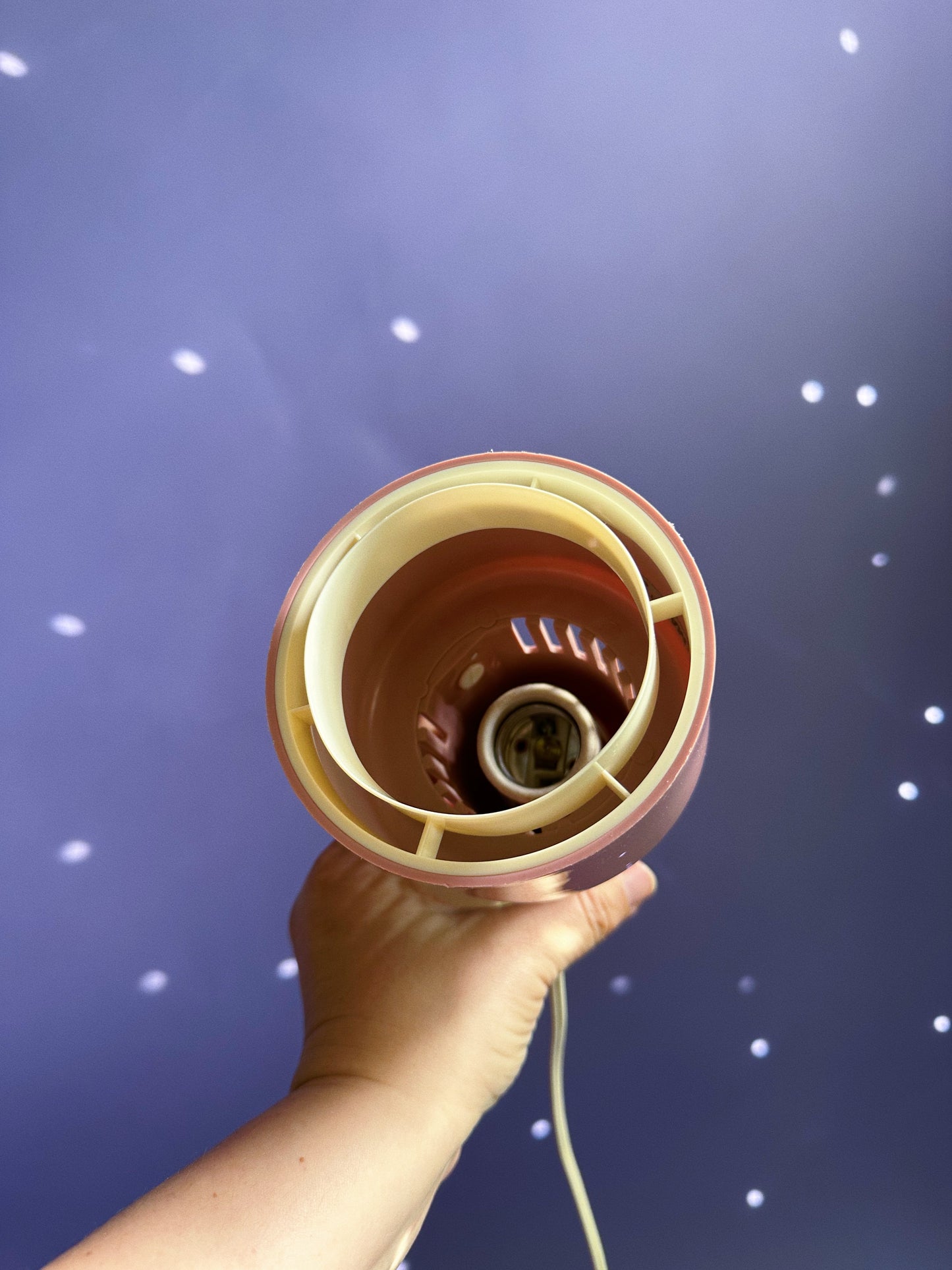 Vintage Pink + White Molded Plastic Clamp Task Lamp, Circa 1980s