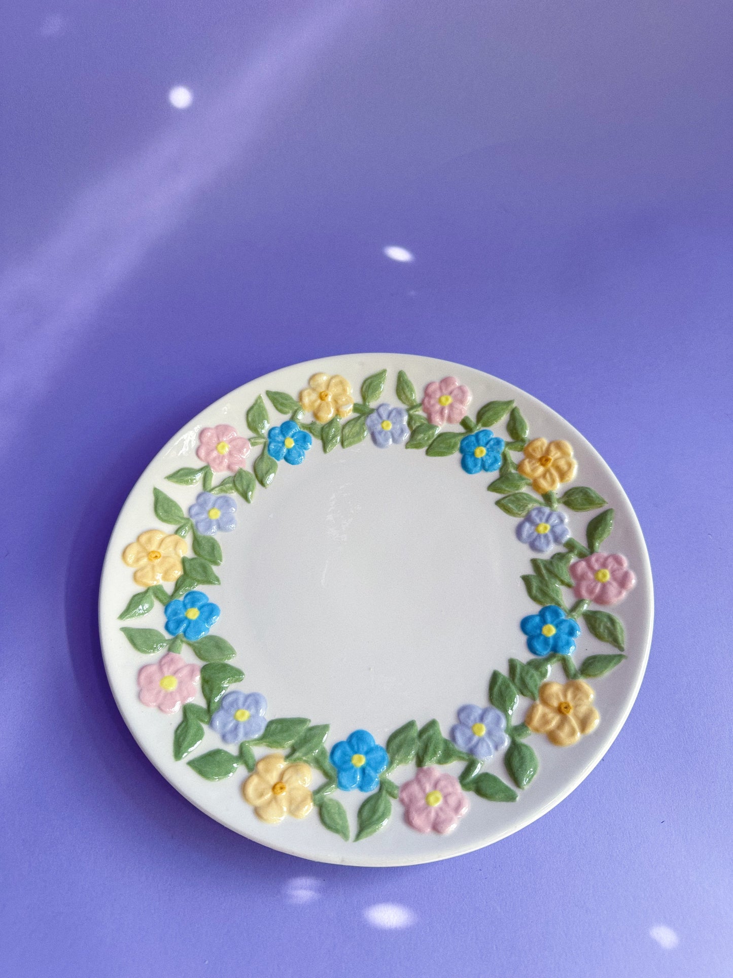 Sweet Vintage 3D Floral Ceramic Plate