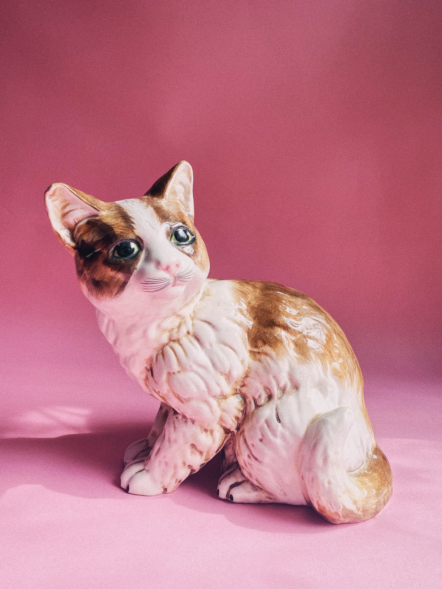 Large Vintage Ceramic Cat Sculpture