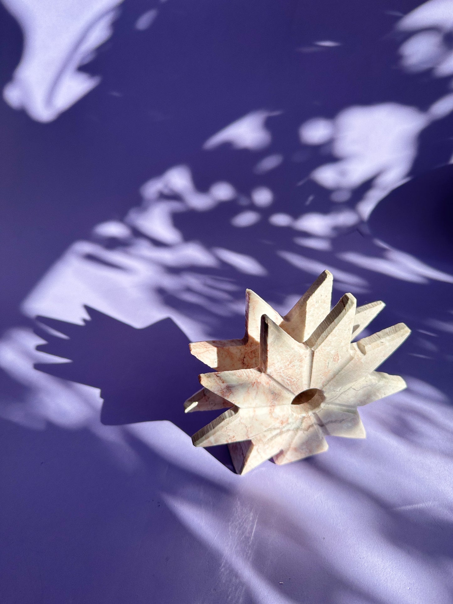 Vintage Pink Stone / Alabaster Starburst Napkin / Letter Holder
