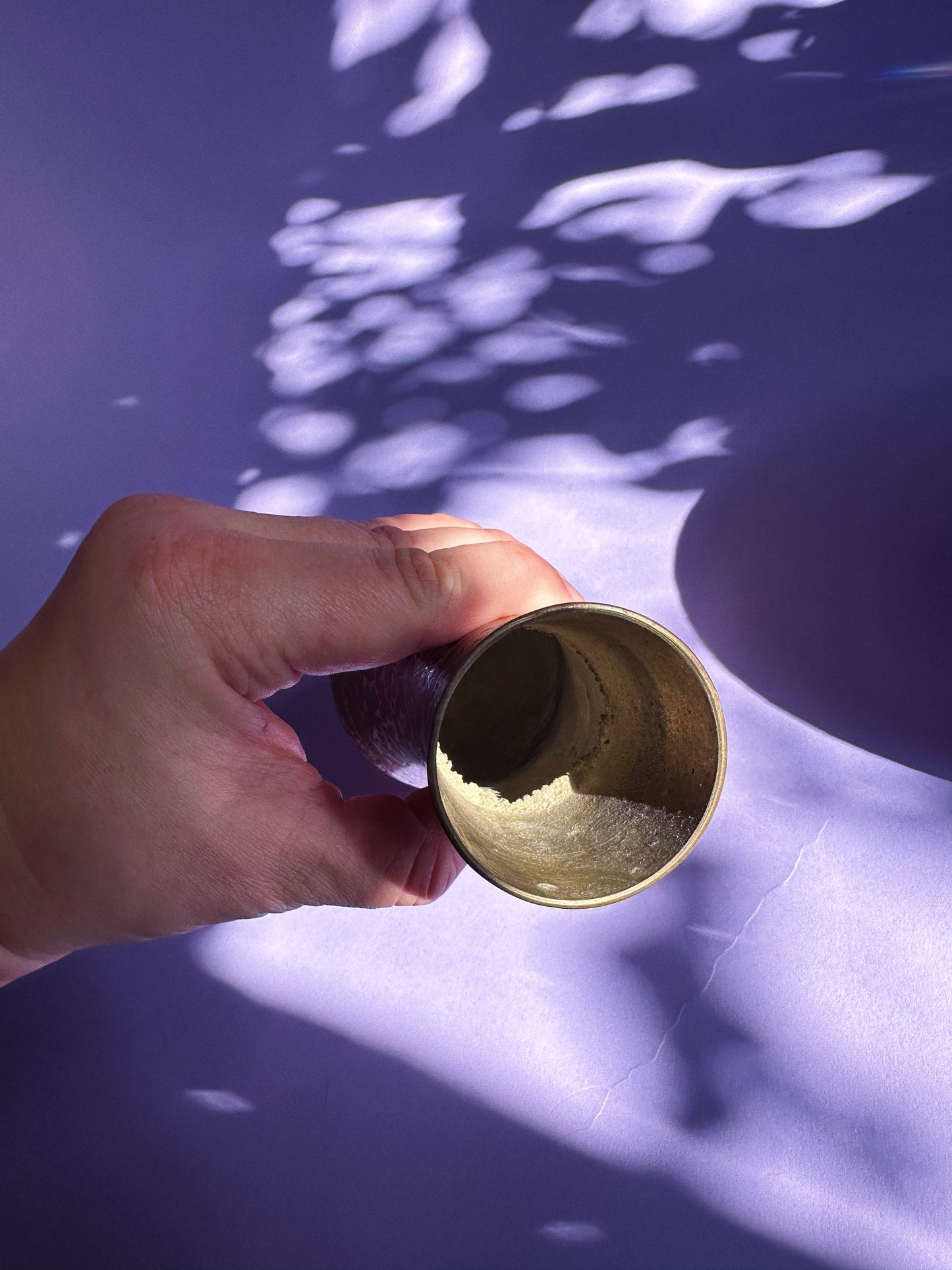 Vintage Orange Glowing Brass Vase W Enamel Detail