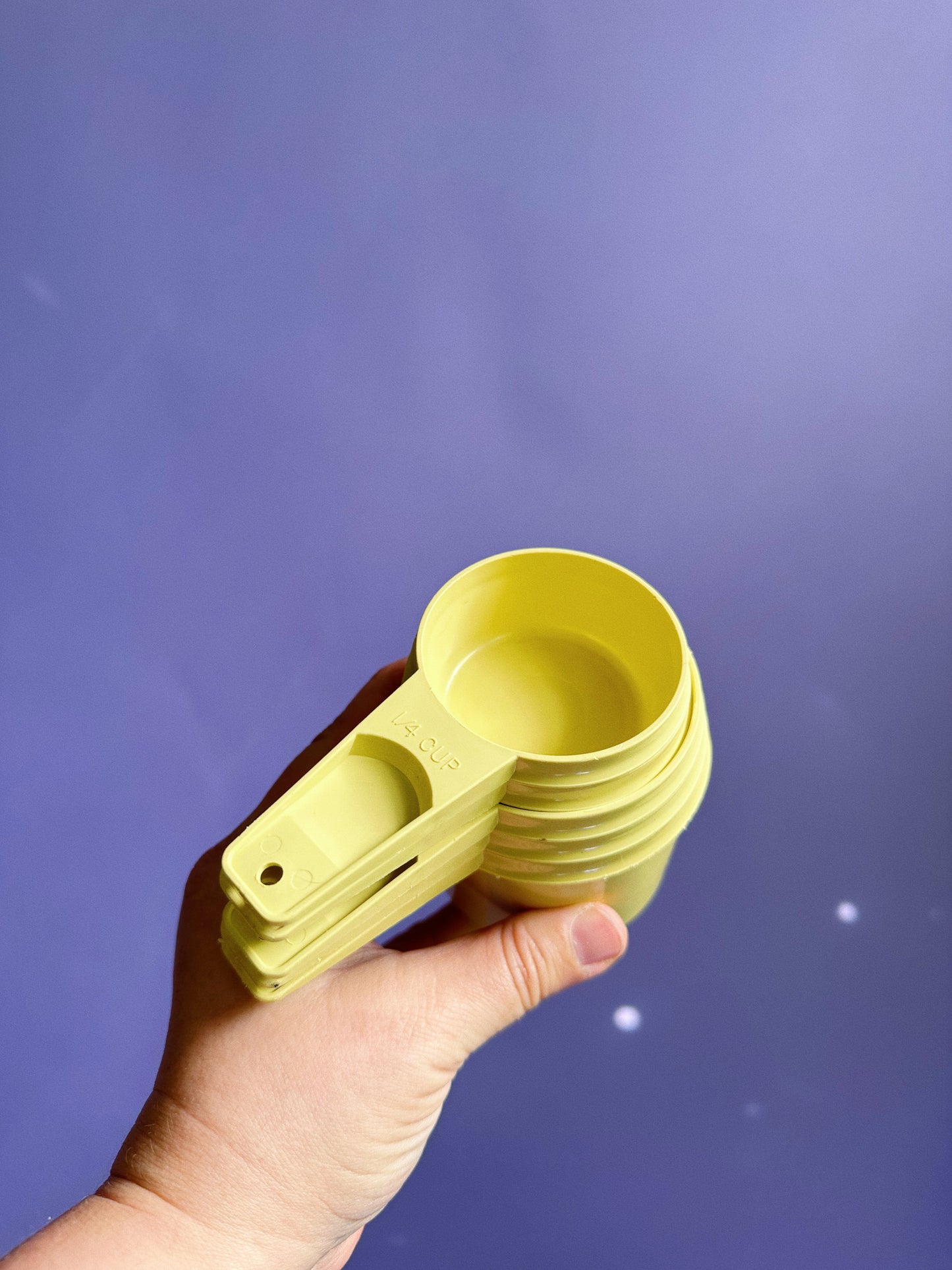 Vintage Harvest Gold Tupperware Measuring Cups