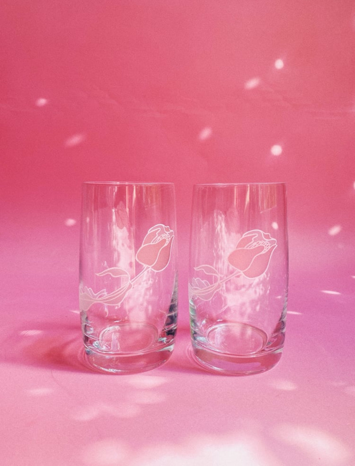 Vintage Pink Rose Glassware