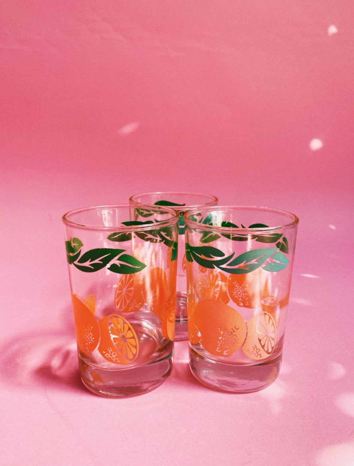 Vintage Anchor Hocking Orange Juice Glasses