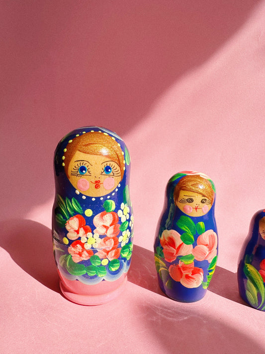 Set of 5 Handpainted Polish Matryoshka Nesting Dolls