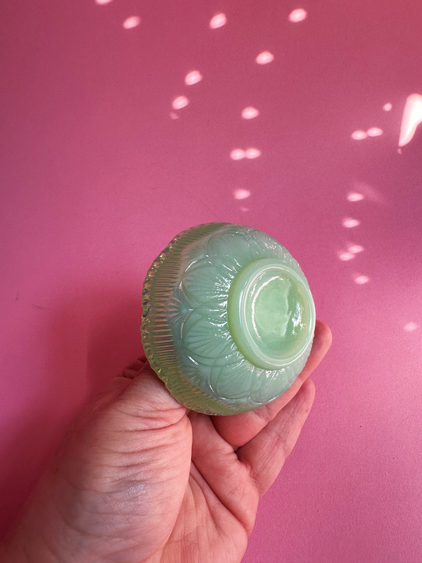 Jadeite Original Mosser Glass Ring Holder Dish