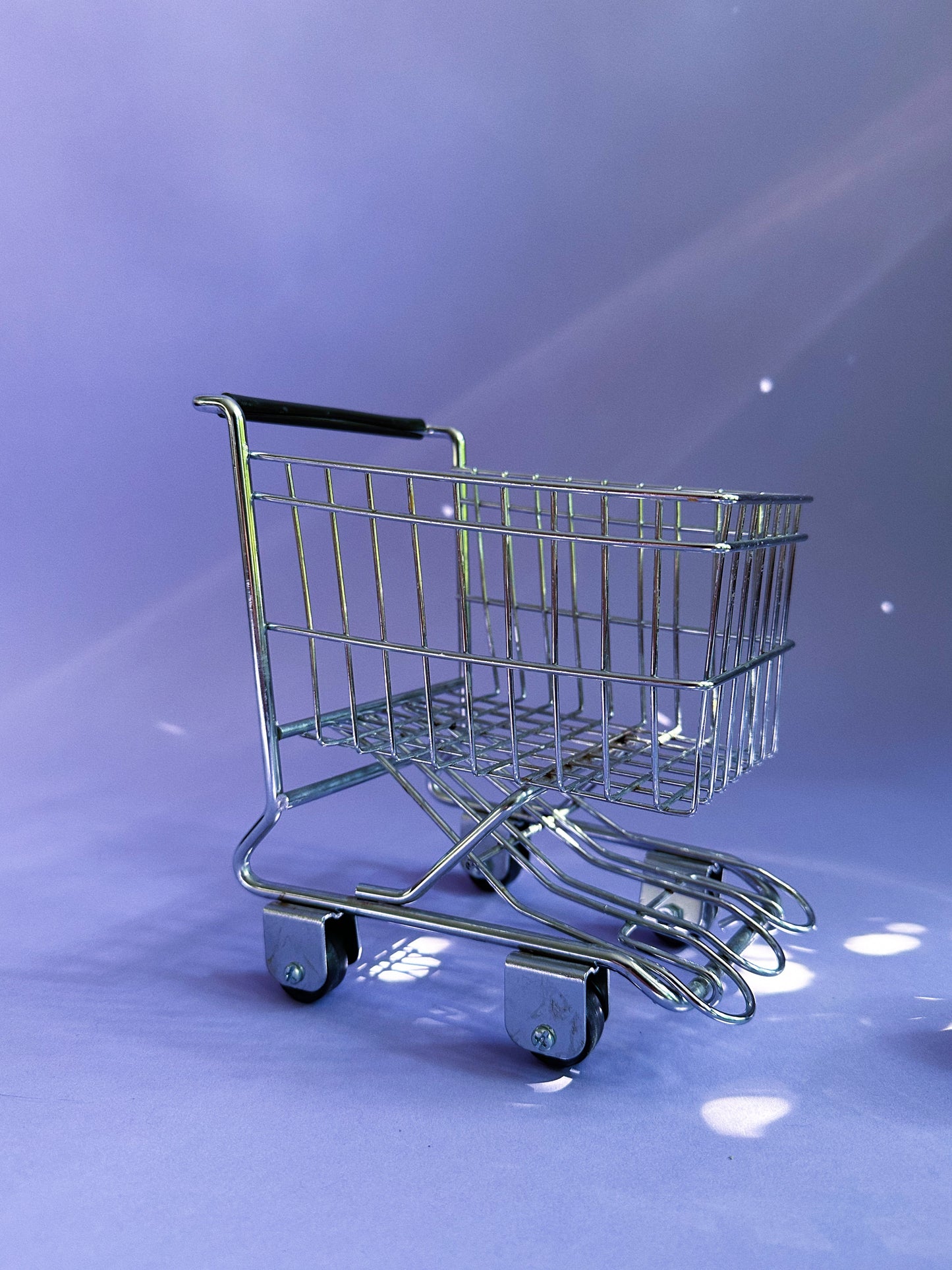 Mini Small Shopping Trolley Cart Metal Basket Collectable