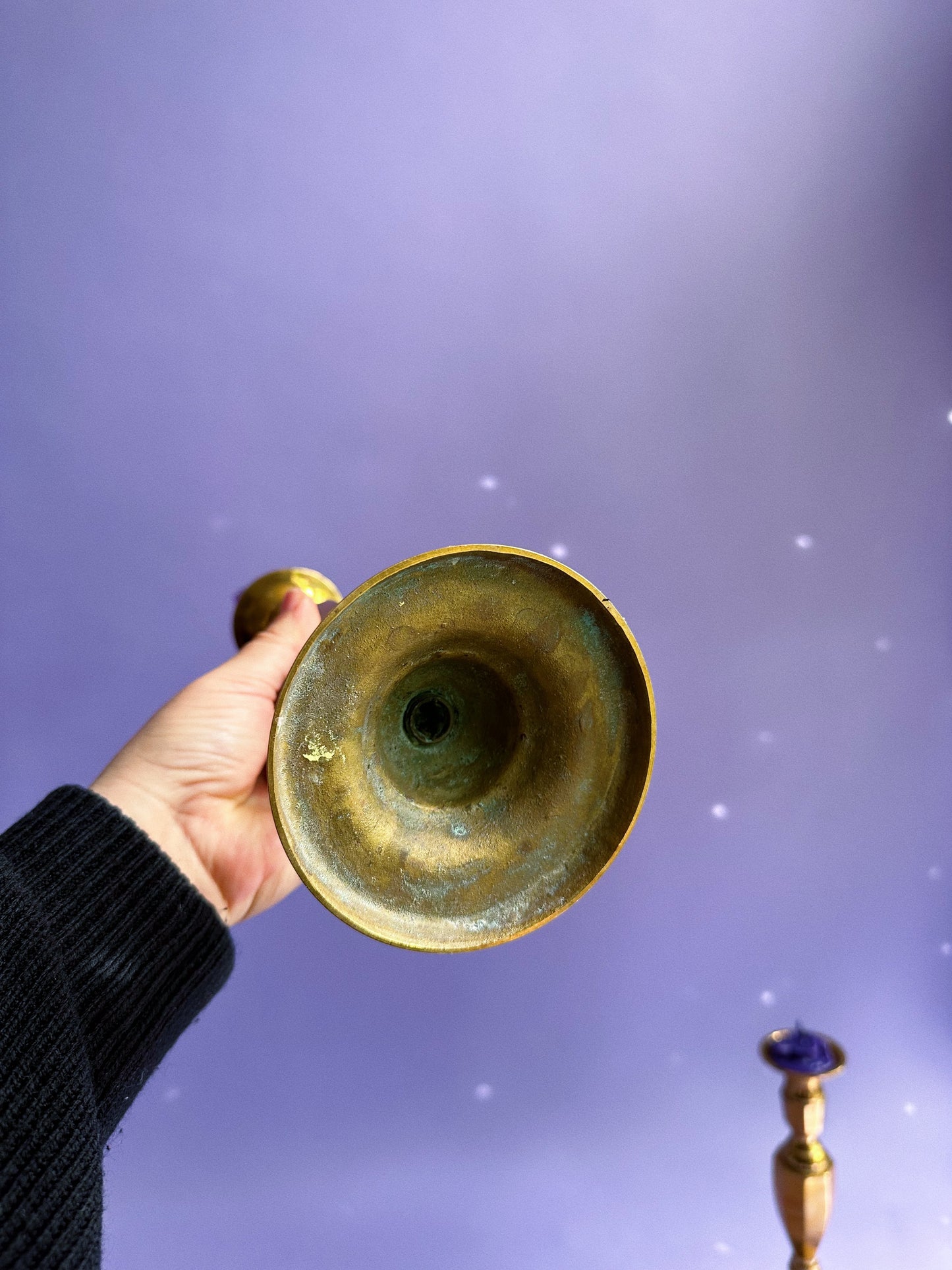 Large Vintage Brass Candlesticks for Taper Candles