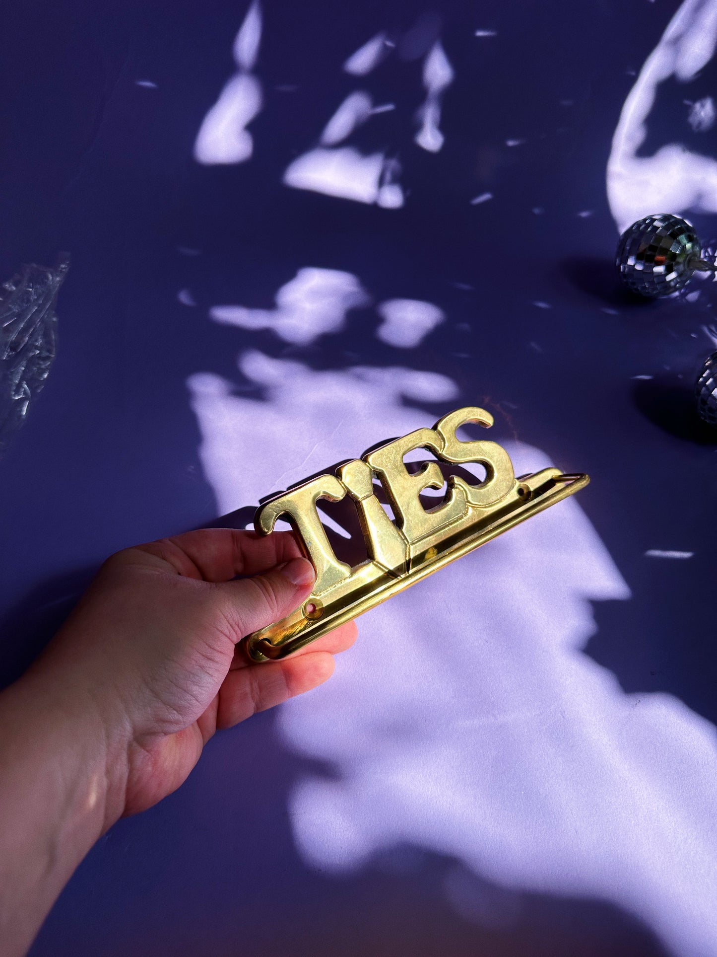 Vintage Brass Tie Hanger “Ties” NIB