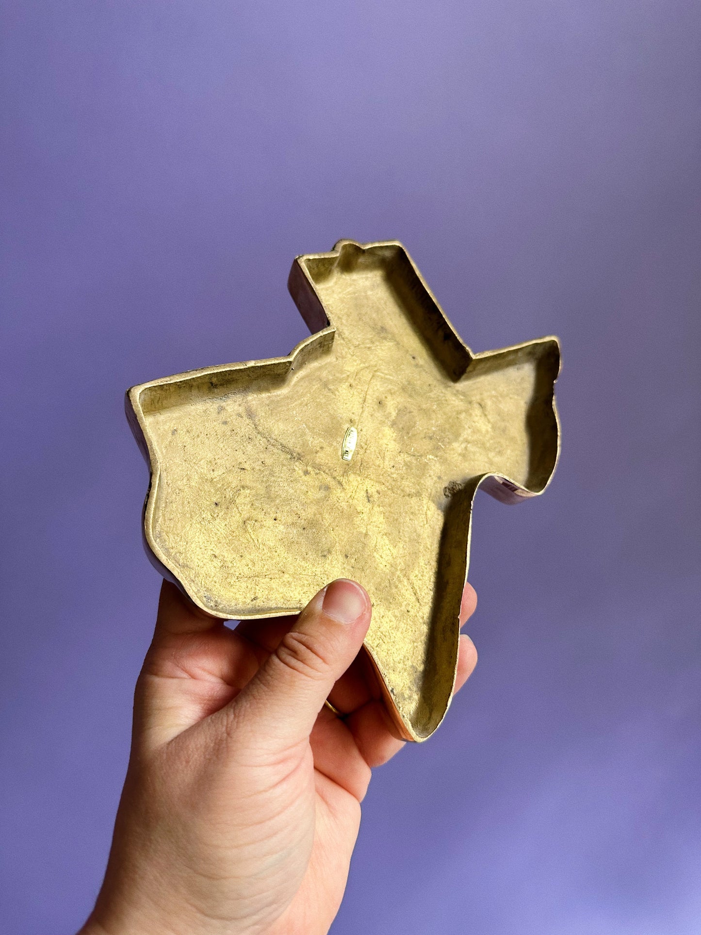 Vintage Solid Brass Texas Sculpture / Wall Hanging