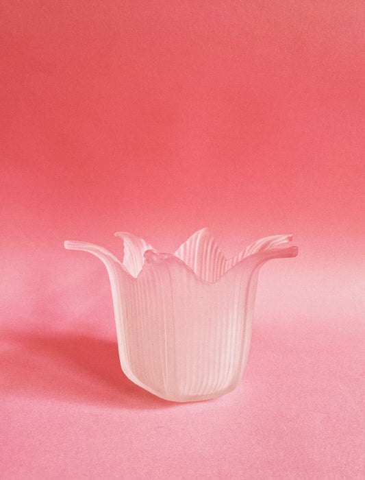 Frosted Pink Ombré Glass Tealight Holder