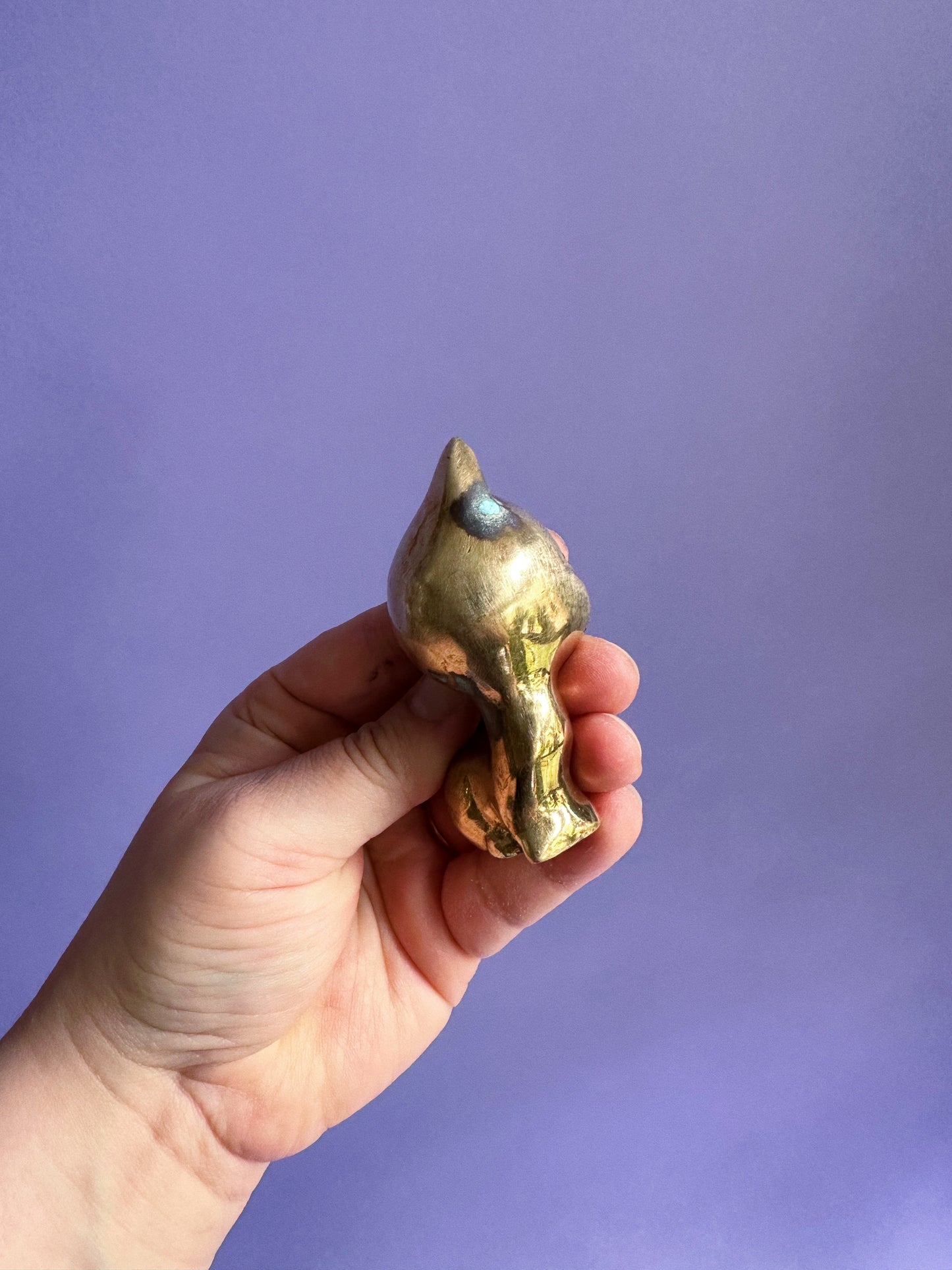 Pair of Vintage Brass Cat Figurines