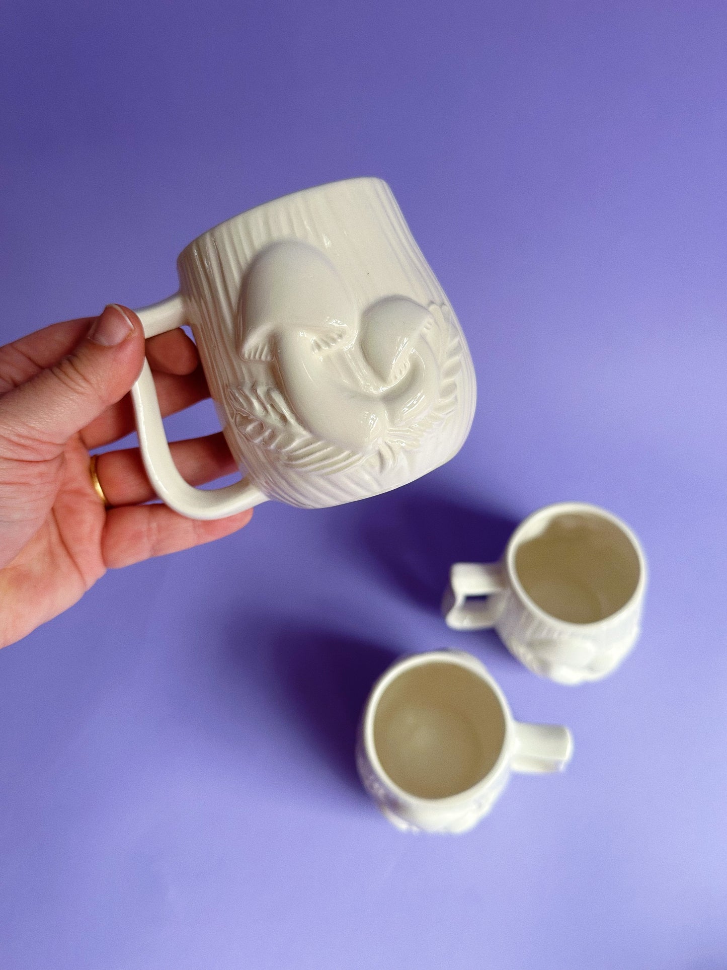 Set of 3 Vintage Arnels Ceramic Mushroom Mugs