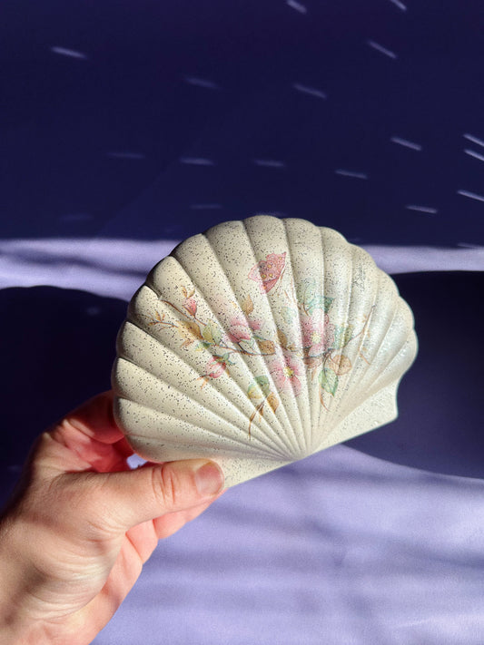 Handmade Shell Napkin Holder Berger Made in Italy Pink / Cream Sparkles