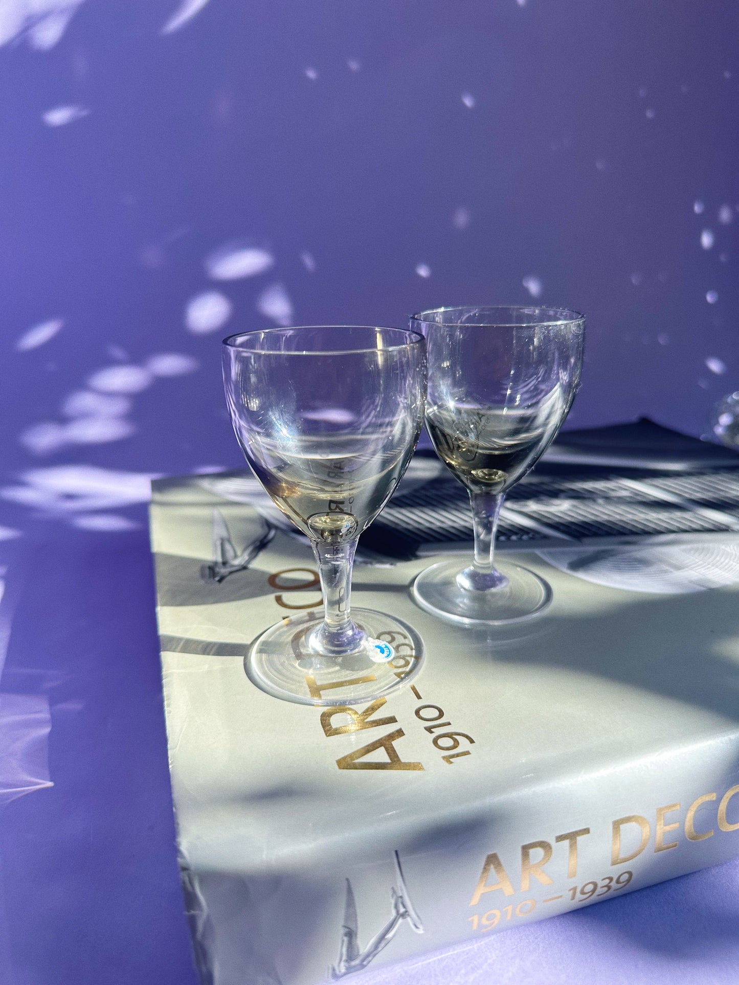 2 BelKraft Moonglo BK1 West German Contemporary Hand Blown Shot / Liqueur Glasses